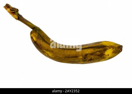 Sporty black and rotten banana isolated on white background Stock Photo