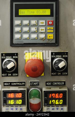 Buttons and display on control panel Stock Photo
