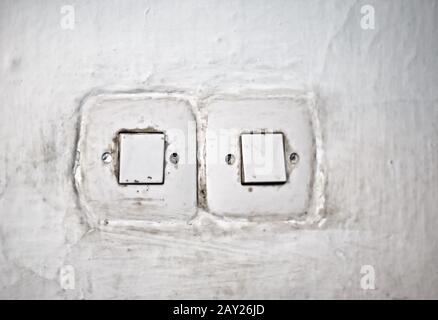 Old eletricity switch Stock Photo