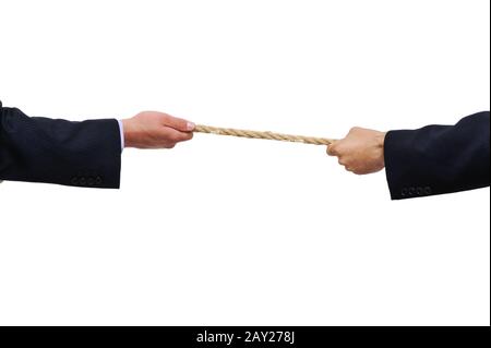Two competitors pulling a rope Stock Photo