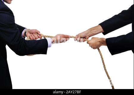 Two competitors pulling a rope Stock Photo
