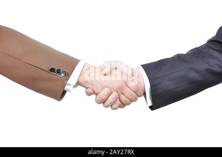 Two businessmen hands shaking Stock Photo