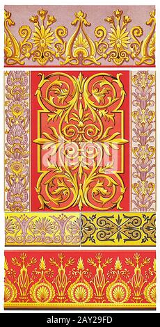 Various Styles patterns, from Decorative Designs 1892 Stock Photo