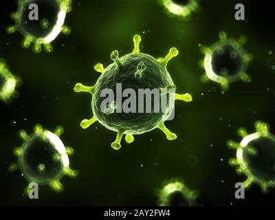 3d rendered conceptual illustration of a virus Stock Photo