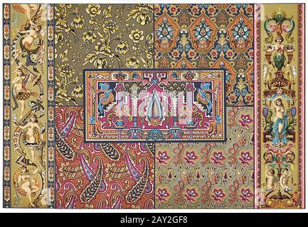 Various Styles patterns, from Decorative Designs 1892 Stock Photo