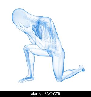 depression illustration - visible anatomy Stock Photo