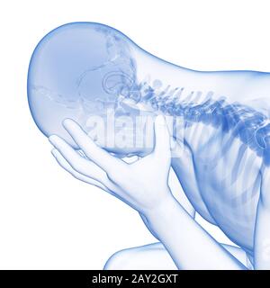 depression illustration - visible anatomy Stock Photo