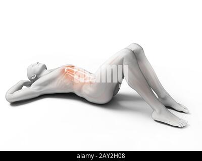 3d rendered illustration of a man doing sit-ups Stock Photo