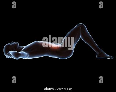 3d rendered illustration of a man doing sit-ups Stock Photo