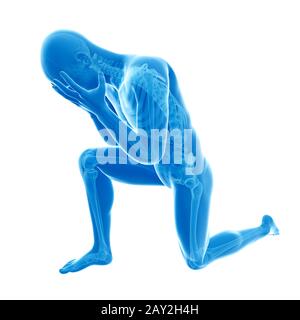 depression illustration - visible anatomy Stock Photo