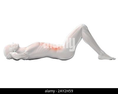 3d rendered illustration of a man doing sit-ups Stock Photo