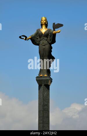Sofia, Bulgaria - June 16, 2018:  Statue of Sveti Sofia on Serdica Square Stock Photo