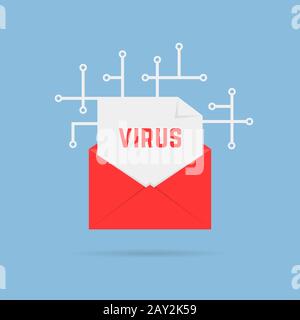 e-mail with virus like cyber attack Stock Vector