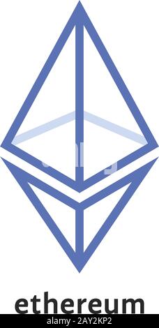 simple thin line ethereum logo Stock Vector