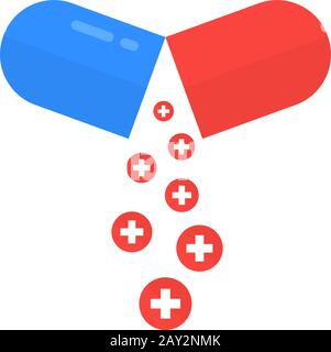 open pill like health care metaphor Stock Vector