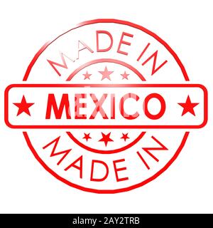 made in Mexico red round vintage stamp Stock Photo - Alamy