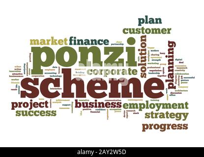 Ponzi scheme word cloud Stock Photo