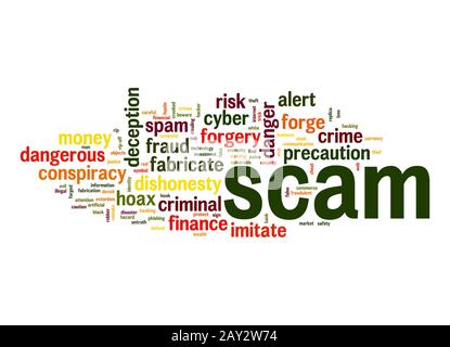 Scam word cloud Stock Photo