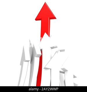 Red arrow toward success Stock Photo