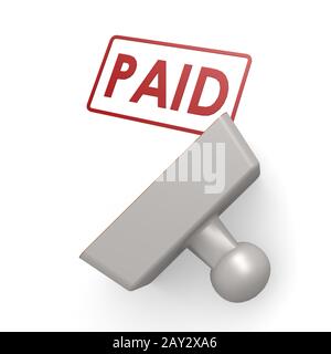 Paid stamp Stock Photo