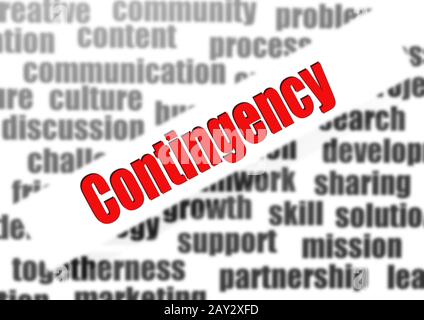 Contingency word cloud Stock Photo