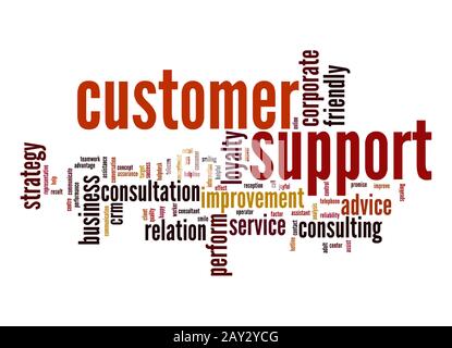 Customer support word cloud Stock Photo