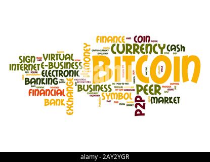 Bitcoin word cloud Stock Photo