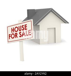 House for sale banner with house Stock Photo