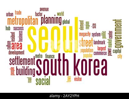 Seoul word cloud Stock Photo