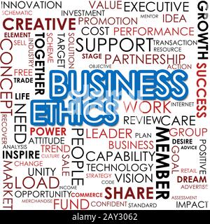 Business ethics word cloud cloud image Stock Photo