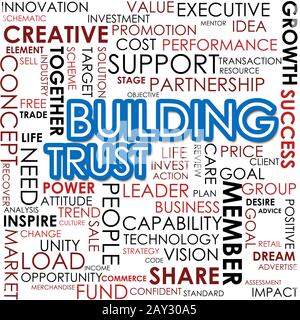 Building trust word cloud Stock Photo