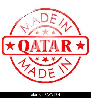 Made in Qatar red seal Stock Photo