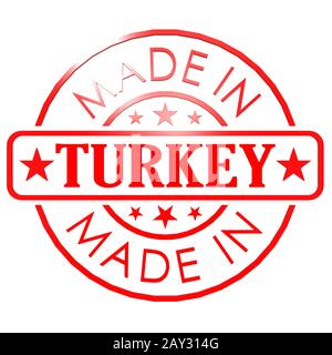 Made in Turkey red seal Stock Photo