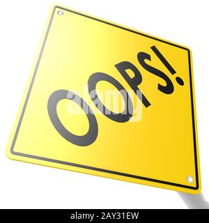 Road sign with oops Stock Photo