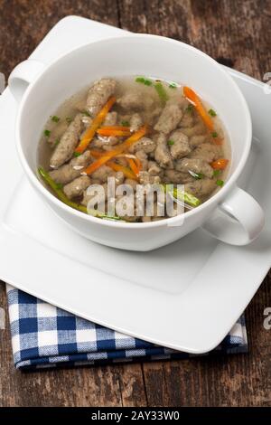 Bavarian Liver Late Reading Soup Stock Photo