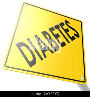 Road sign with diabetes Stock Photo