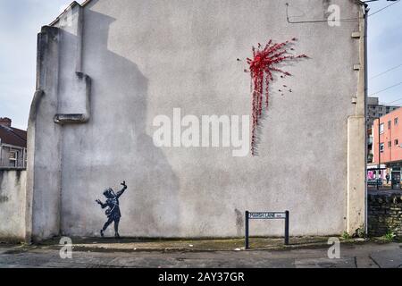 Banksy 'Valentines Day' graffiti, Marsh Lane, Lawrence Hill