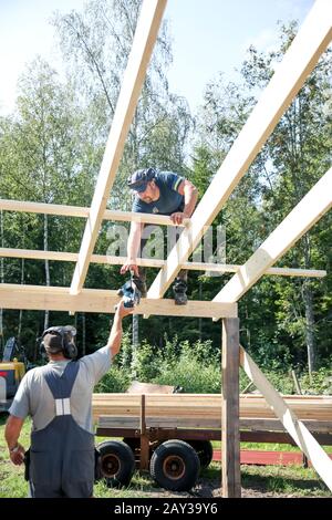 Carpenters at work Stock Photo