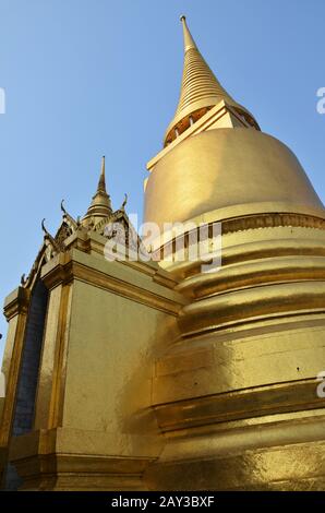 Golden pagoda in Grand Palace Stock Photo