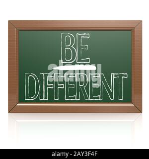 Be Different written with chalk on blackboard Stock Photo