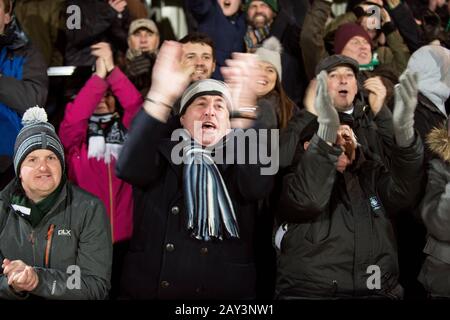 Plymouth Argyle fans. The Peninsula Stadium. Salford City FC. Stock Photo