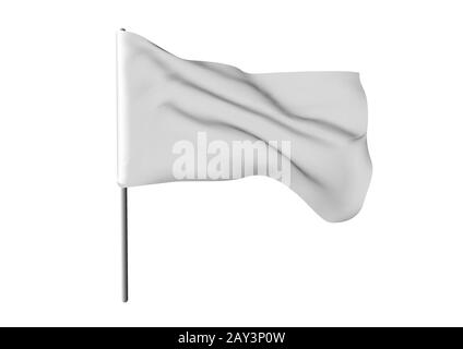 White waving flag template. Clean horizontal canvas, for your design. Stock Vector