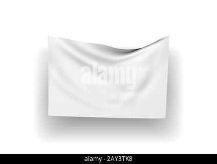 White Textile Banners. Vector Template Ready for Your Text and Design. Stock Vector