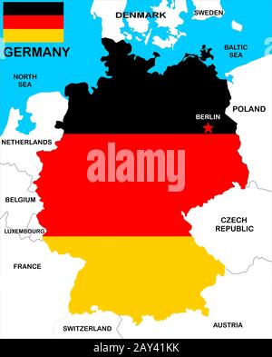 Map Germany Pointed Map of Germany Stock Photo - Alamy