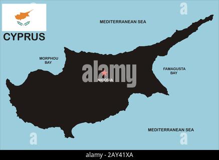 Map of Cyprus Stock Photo - Alamy
