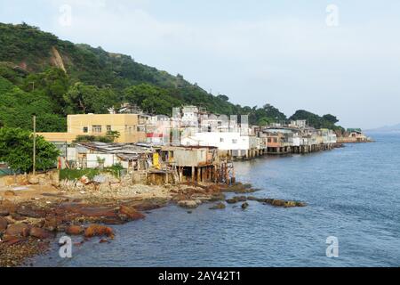 fishing village of Lei Yue Mun in Hong Kong Stock Photo