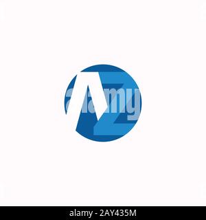 Initial letter az or za logo design template Stock Vector