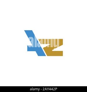 Initial letter az or za logo design template Stock Vector