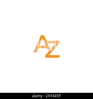 Initial letter az or za logo design template Stock Vector