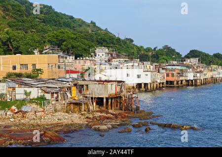 fishing village of Lei Yue Mun in Hong Kong Stock Photo